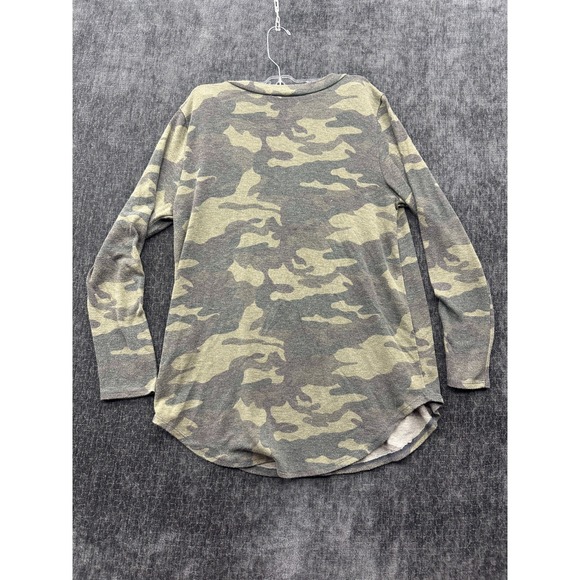 Bombom Henley Top Womens Medium Gray Camouflage Stretch Outdoor Made In The USA - Picture 10 of 14